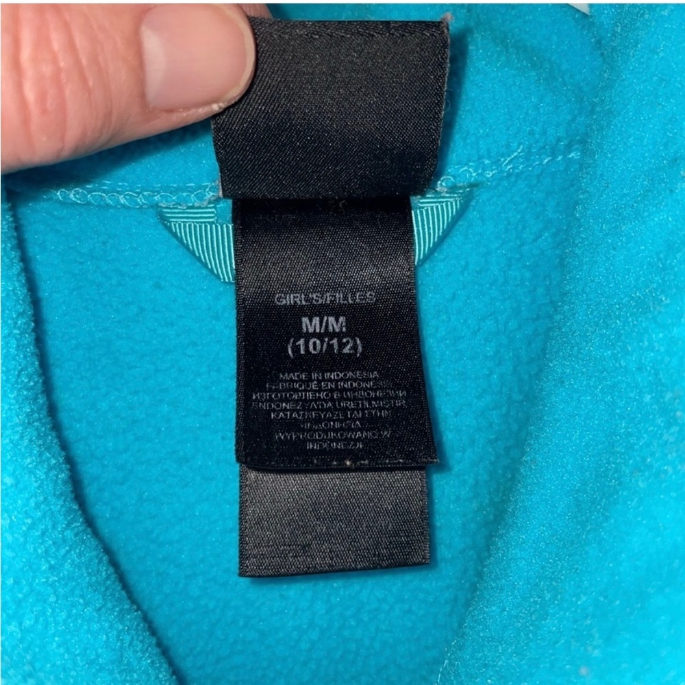 The North Face Kids' Turquoise Raincoat with White Accents - Picture 3 of 8